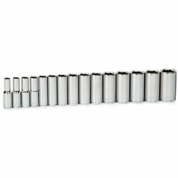 Williams Socket Set, 15 Pieces, 1/2 Inch Dr, Deep, 1/2 Inch Size JHW32947